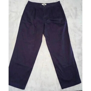 Cherokee Khakis Chino Pants Men's 38x30 Black Pleated Front Slash Pocket Cotton